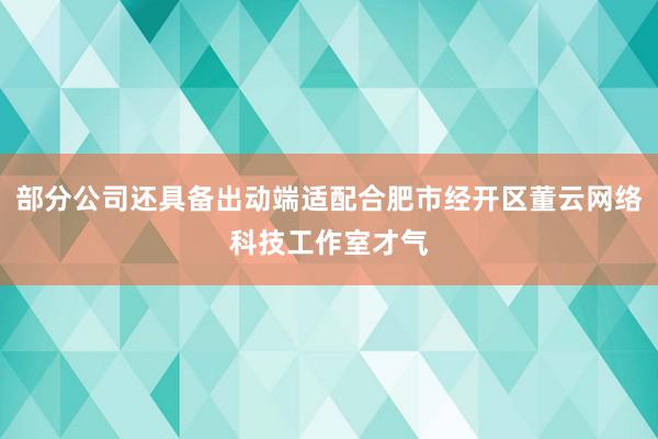 部分公司还具备出动端适配合肥市经开区董云网络科技工作室才气